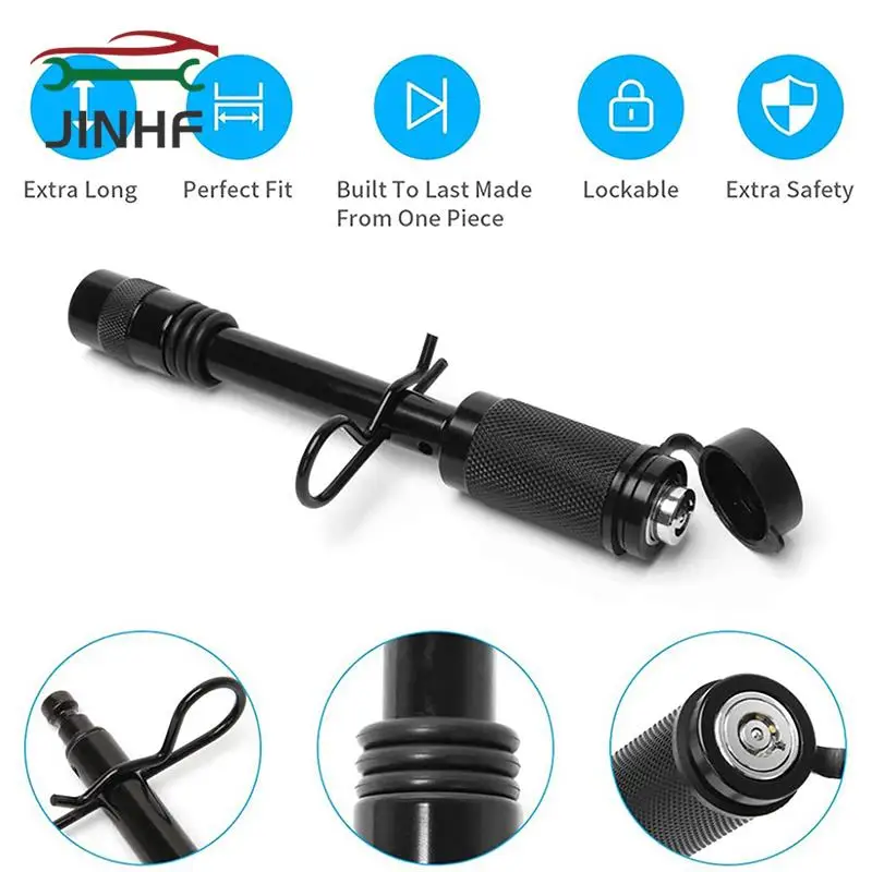 

Trailer Hitch Lock Pin Set, 5/8" Black Tow Hitch Receiver Lock With Anti-Rattle, Extra-Long Locking Hitch Pin With Heavy Duty