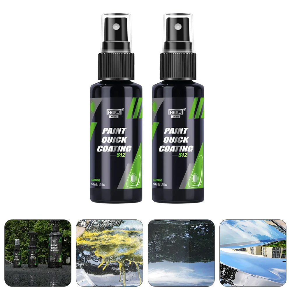 

2 Bottles Hydrophobic Film Crystal Coating Car Care Spray Drive Water 7X3cm Supplies Detailing Black Agent