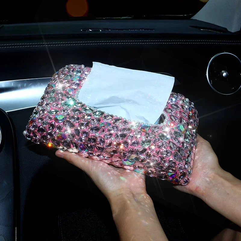 Чехол для автомобильной салфетки со стразами блестящий Автомобильный держатель