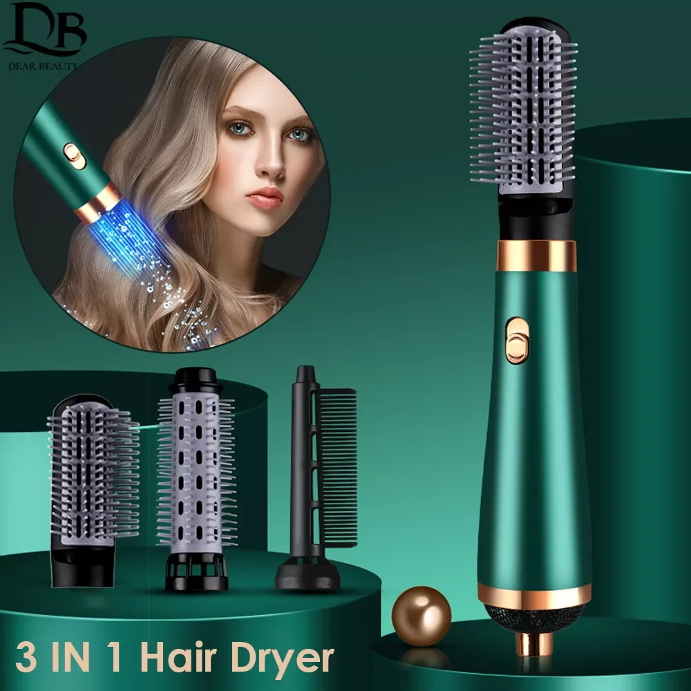 

NEW2023 3 IN 1 Hair Dryer Hot Air Brush 1200w Hair Curler Straightener Comb Curls One Step Hair Styling Tools Ion Dryer Brush