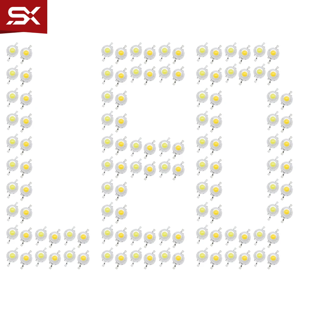 

50PCS SMD LED COB Lamp Chip 1W 3.2-3.6V 100-220LM Mini LED Bulb Diode Light Bead for DIY LED Floodlight Spotlight Downlight