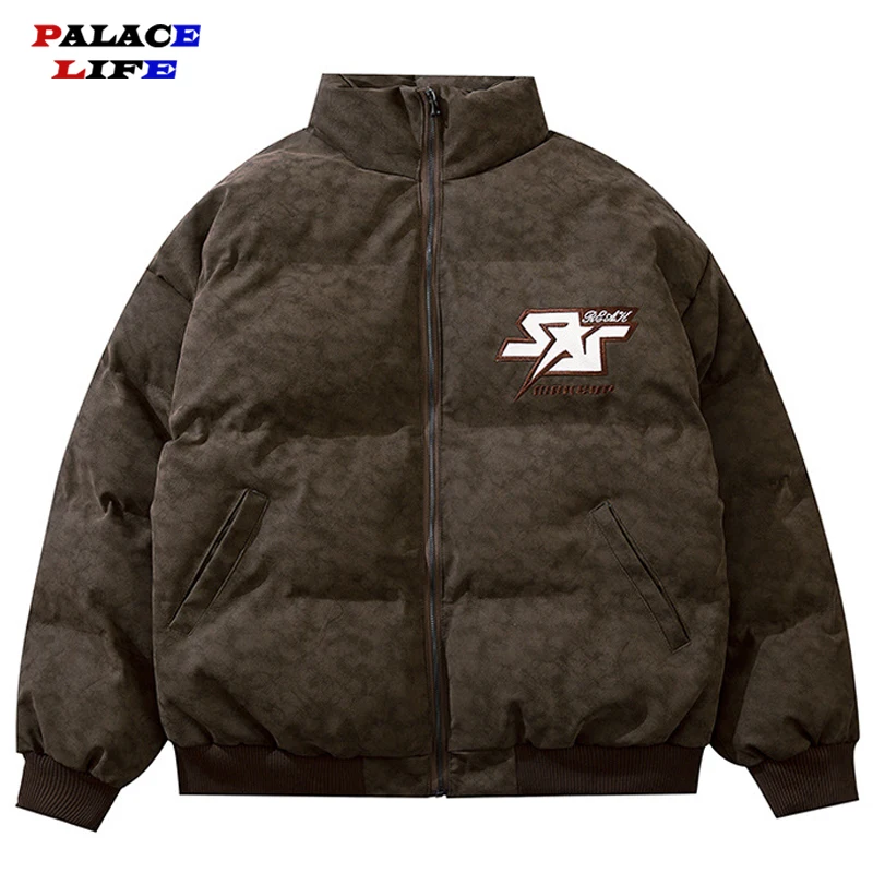 

Мужской пуховик с вышивкой и надписью, Зимняя парка унисекс с вышивкой, уличная одежда, модная Толстая теплая куртка-пуховик для пар, 2022