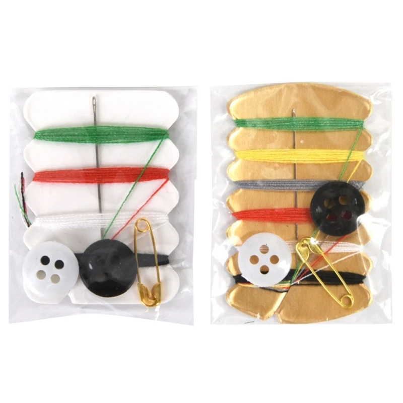 

20 Sets Thread Repair Kit with Needle, Threads, Button with Six Assorted Color