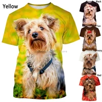 new fashion animal dog yorkshire terrier unisex summer casual short sleeved 3d printed t shirt
