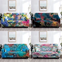 abstract marble elastic sofa cover for living room decor colorful art anti dirty stretch couch covers l shape armchair slipcover