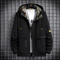 spring and autumn mens new casual fashion jacket oversized work clothes hooded jacket mens coat windbreaker l 8xl