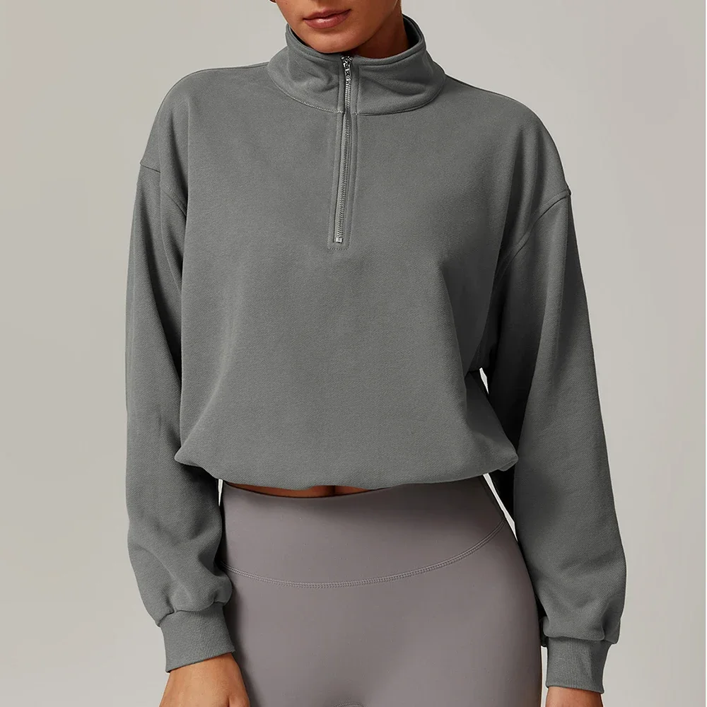 Зимняя спортивная толстовка с высоким воротником для бега пальто длинным