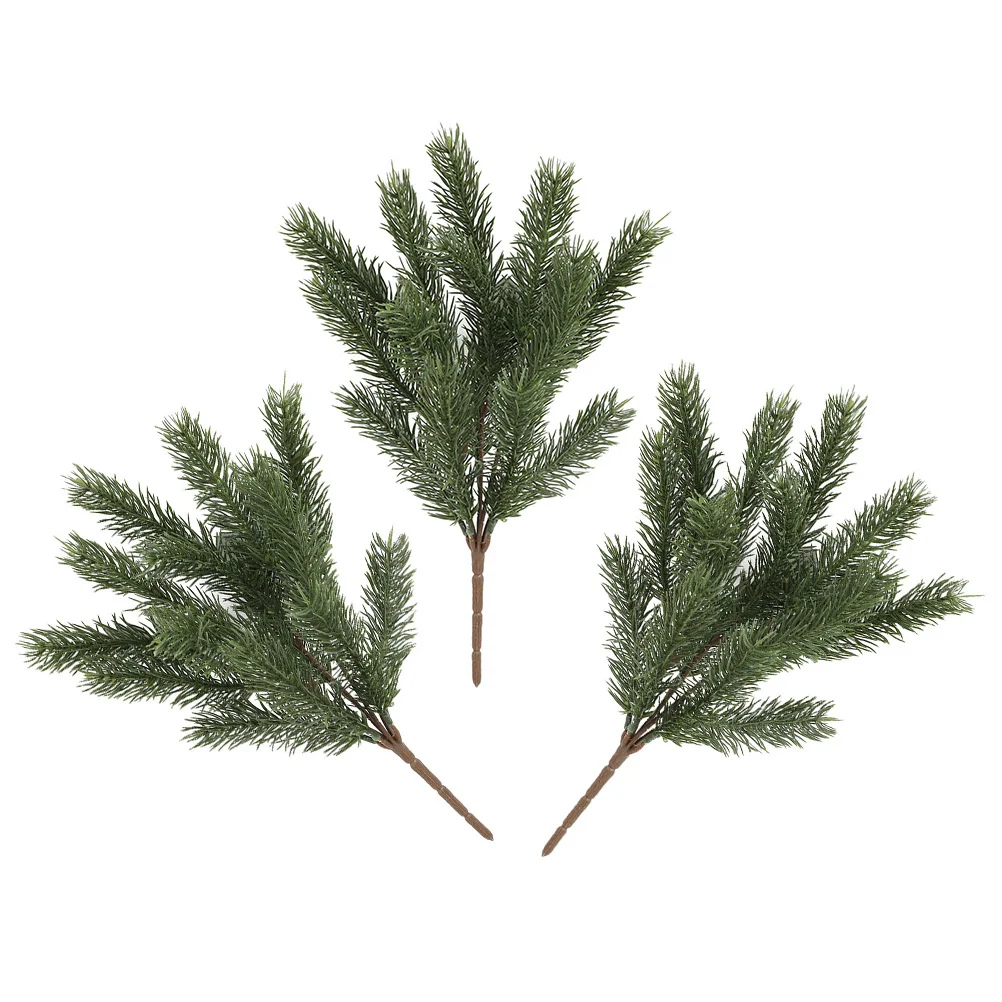 

Artificial Christmas Picks Green Pine Needles Stems Tree Filler Branches Holiday Winter Garland Greenery Flower Bushes