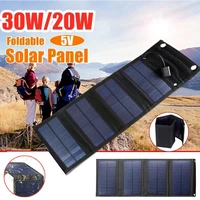 foldable solar panel 30w usb solar cell portable folding waterproof 12v solar charger outdoor mobile power for camping hiking