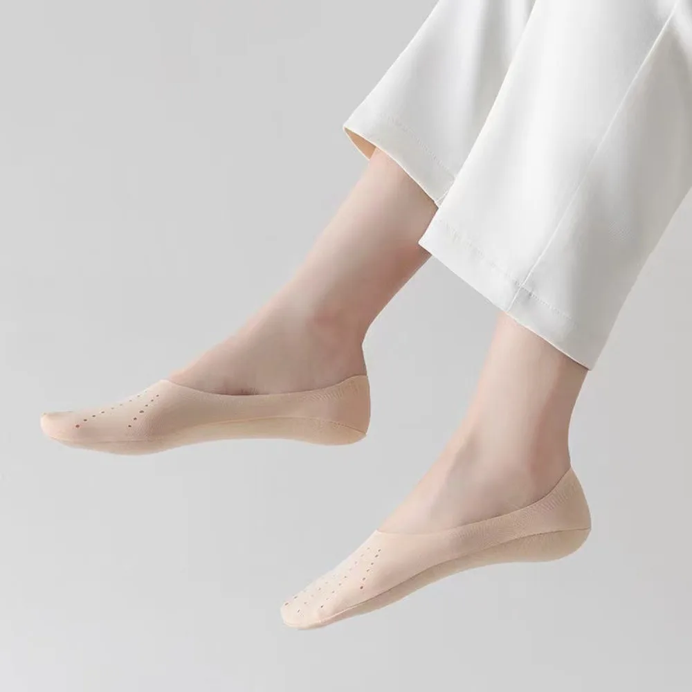

Летние Короткие Дышащие носки-лодочки, однотонные удобные носки из вискозы, носки-тапочки, ажурные женские сетчатые носки