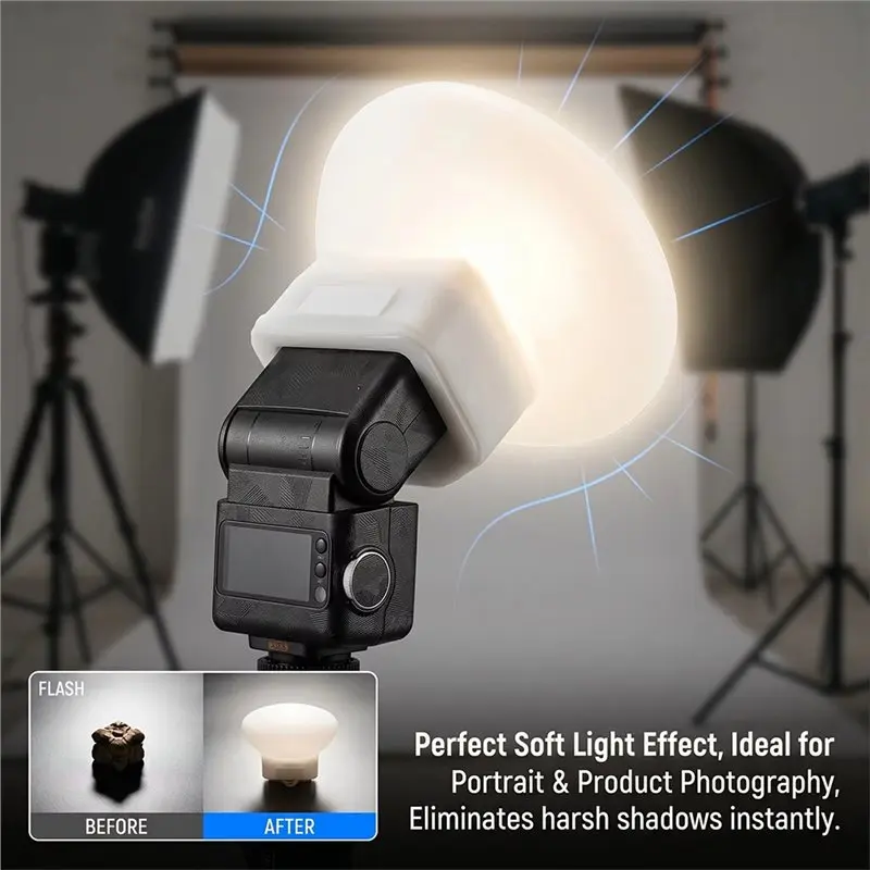 Фото ABFN-Soft Light Flash Diffuser Cover для Godox IT32: портативный рассеиватель света для фотосъемки, устранение жестких теней №3