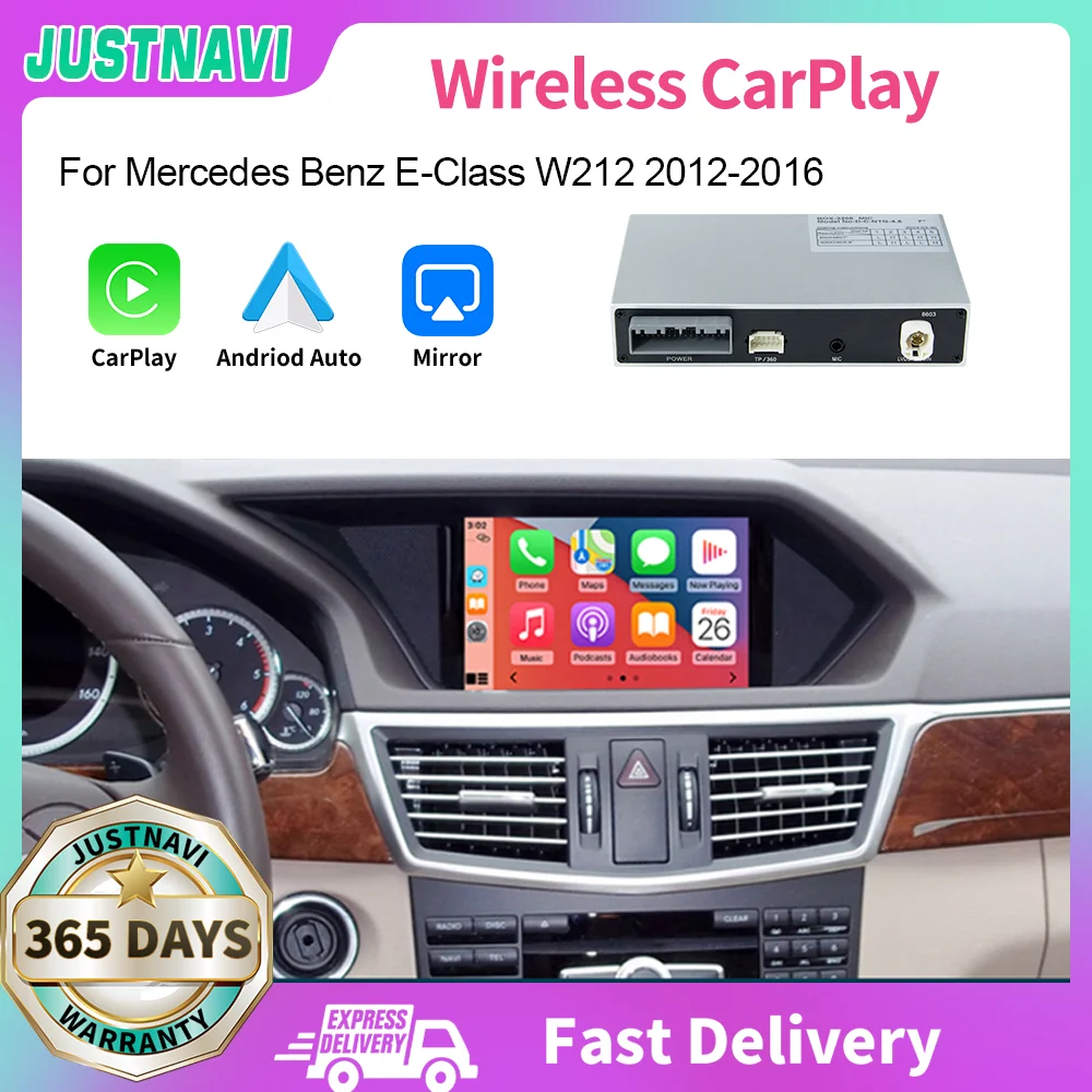 

JUSTNAVI Car Ai Box Wireless Wried Apple Carplay Android Auto For Mercedes Benz E-Class W212 2012-2016 E200 E230 E260 E300 S212