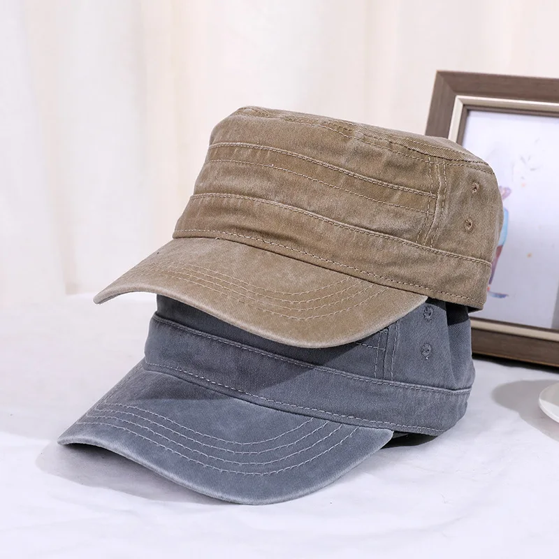 Кепка унисекс из мытого хлопка регулируемая шапка от солнца с плоским верхом в