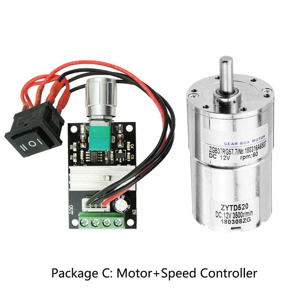 Двигатель ZGB37RG DC 12 В 24 + кронштейн контроллер скорости редуктор с высоким крутящим