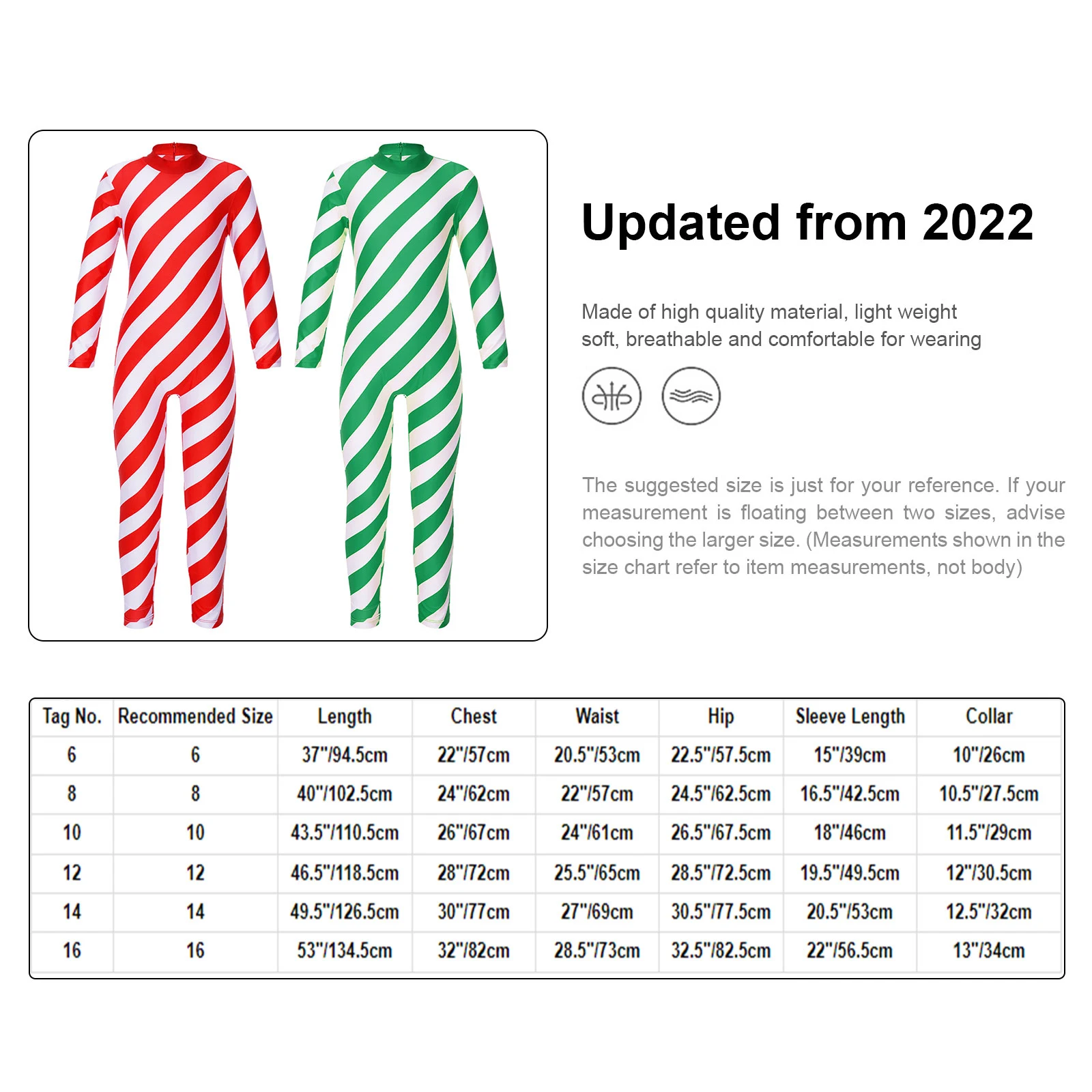 Детский рождественский танцевальный костюм для девочек наряды в полоску боди