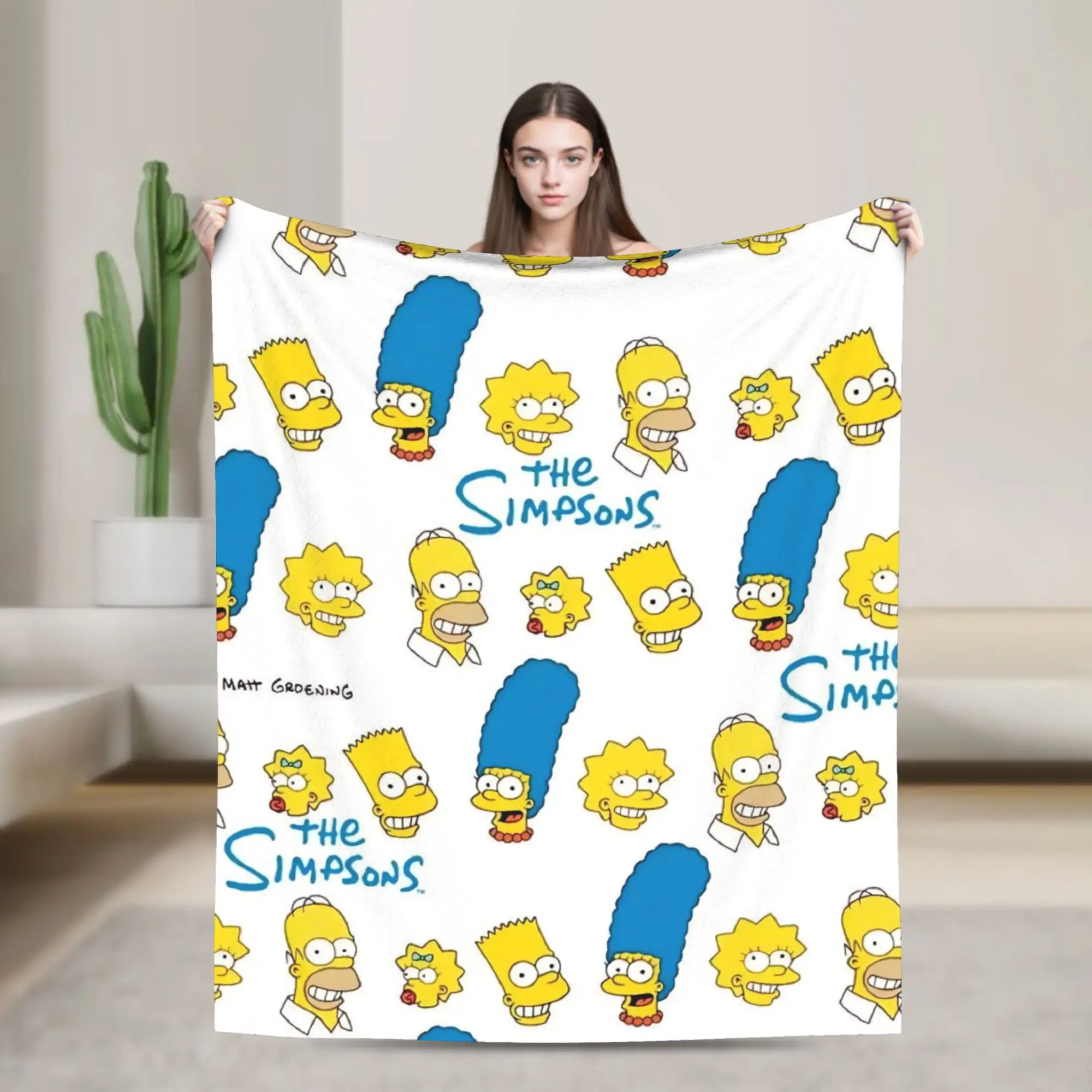 Фото Одеяло S-Simpsons, фланелевое текстильное декоративное многофункциональное ультрамягкое одеяло для постельного белья, дорожный коврик №2