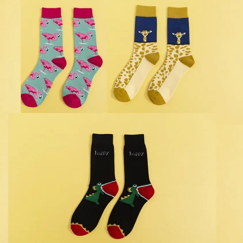 Winter Thick Zebra Ankle Sock for Men Women Warm Animal Flamingo Giraffe Croco Socks