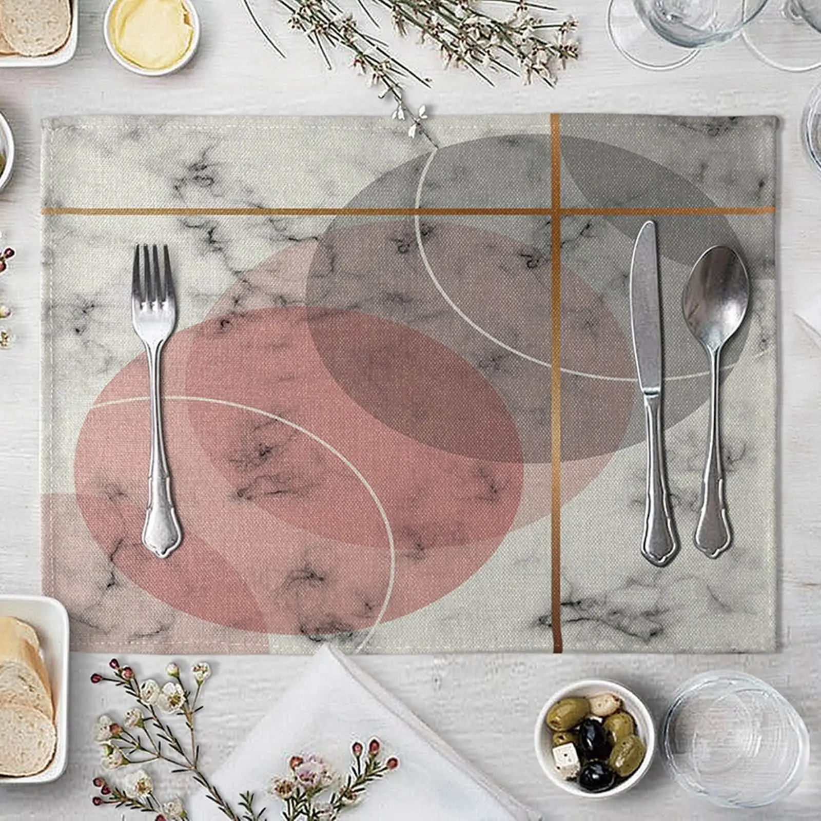 

Дешевый обеденный стол Декоративные салфетки светильник-серые, розовые, очень большие салфетки, 2 набора, квадратный декор для обеденного с...