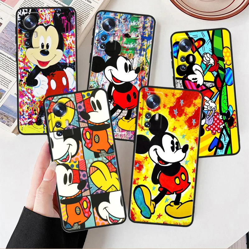 

Color Disney Mickey Phone Case For Xiaomi Mi 13 10S 10 9T 9SE 8 Mix Play A3 A2 A1 CC9E Note 10 Lite Pro Black Cover