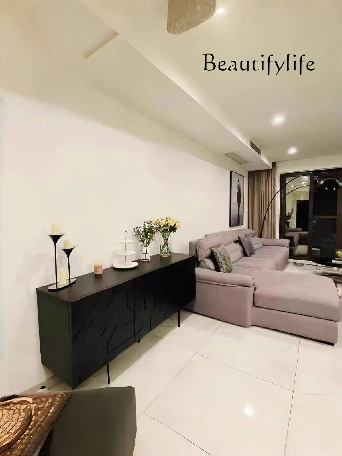 w stylu nordyckim z litego drewna Prosty nowoczesny lekki luksusowy salon Średniowieczna szafka pod telewizor wiatrem przemysłowym