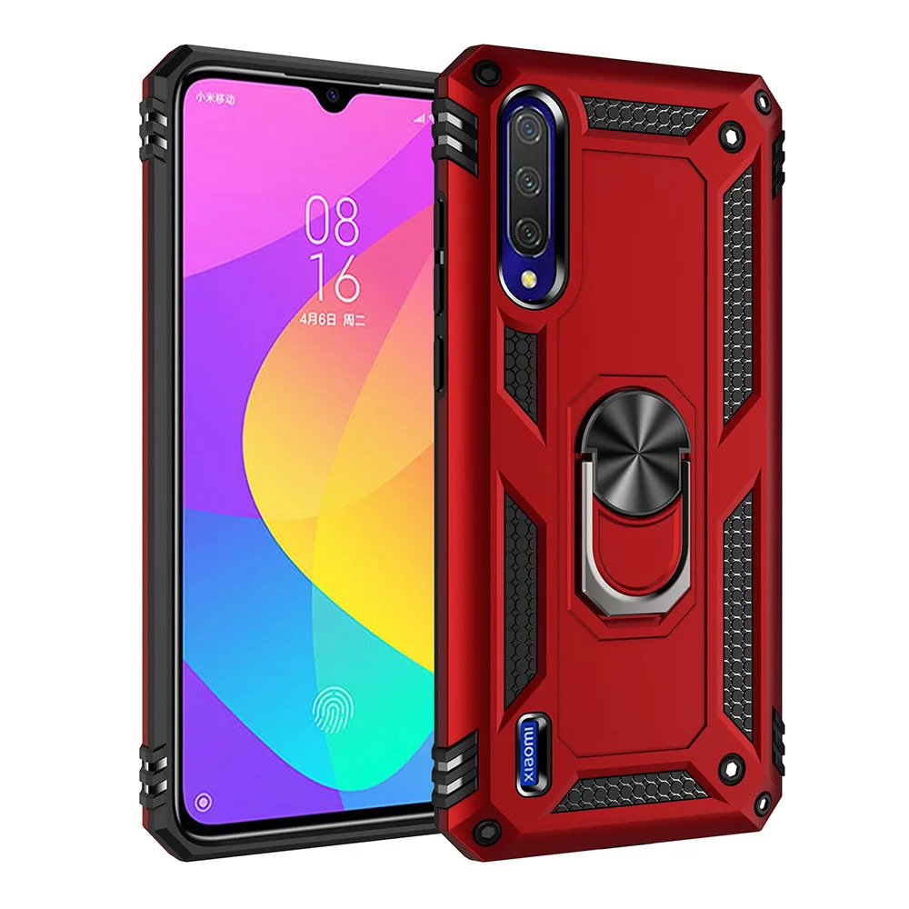 

For Xiaomi A3 Case For Xiaomi Mi A3 MiA3 Protector Military Armor Shockproof Magnet Car Holder Ring Case Cover