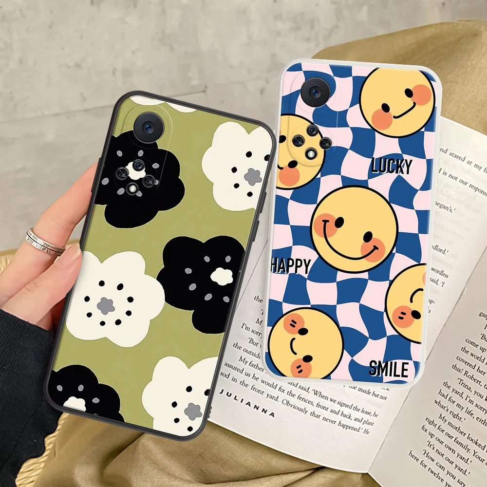 

Cute Smiley Pattern Phone Case For Huawei Y9 Y7 Y5 Prime Cover Funda Coque For Huawei Y6 Pro 2019 Y6S Y9S Y7A Y6P Silicone Case