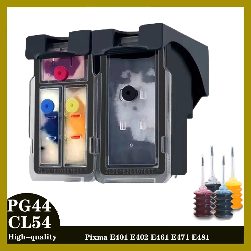 Восстановленный чернильный картридж PG44, черный цвет CL54, совместимый с Canon Pixma E401, E402, E461, E471, E481
