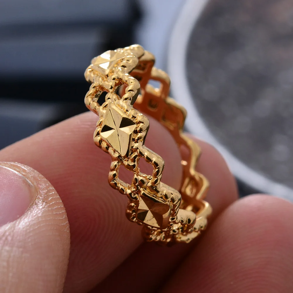 

Rings Ethiopia Dubai Gold Color Rings For Women Flower African Wedding Rings Hallowe Gift