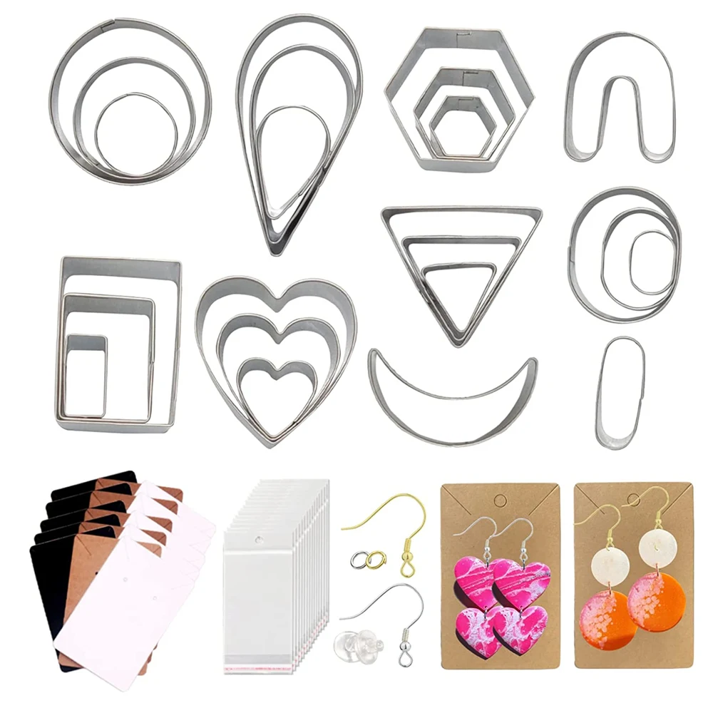 More Shape Clay Cutter for Jewelry Designer DIY Earring Dangle Cutting Mold Pottery Ceramic Polymer Clay Tools Pendant Making
