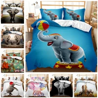 cartoon elephant duvet cover wild elephant comforter cover for kids boys girls