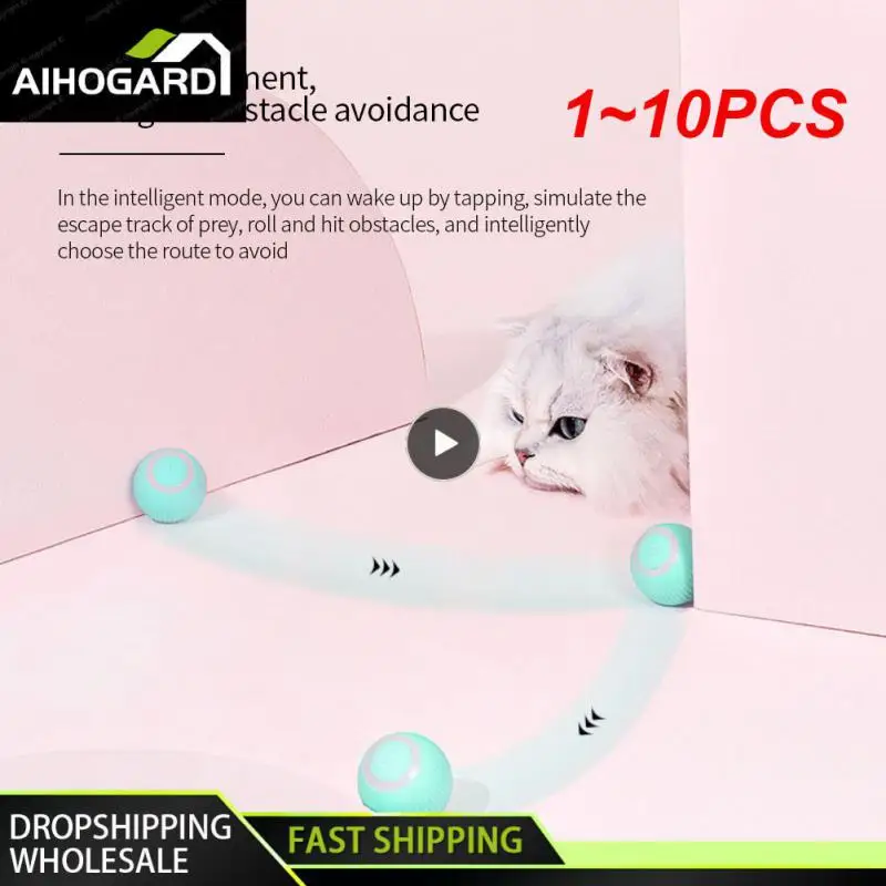 

1~10PCS Electric Cat Ball Toys Automatic Rolling Smart Cat Toys Interactive for Cats Training Self-moving Kitten Toys for Indoor