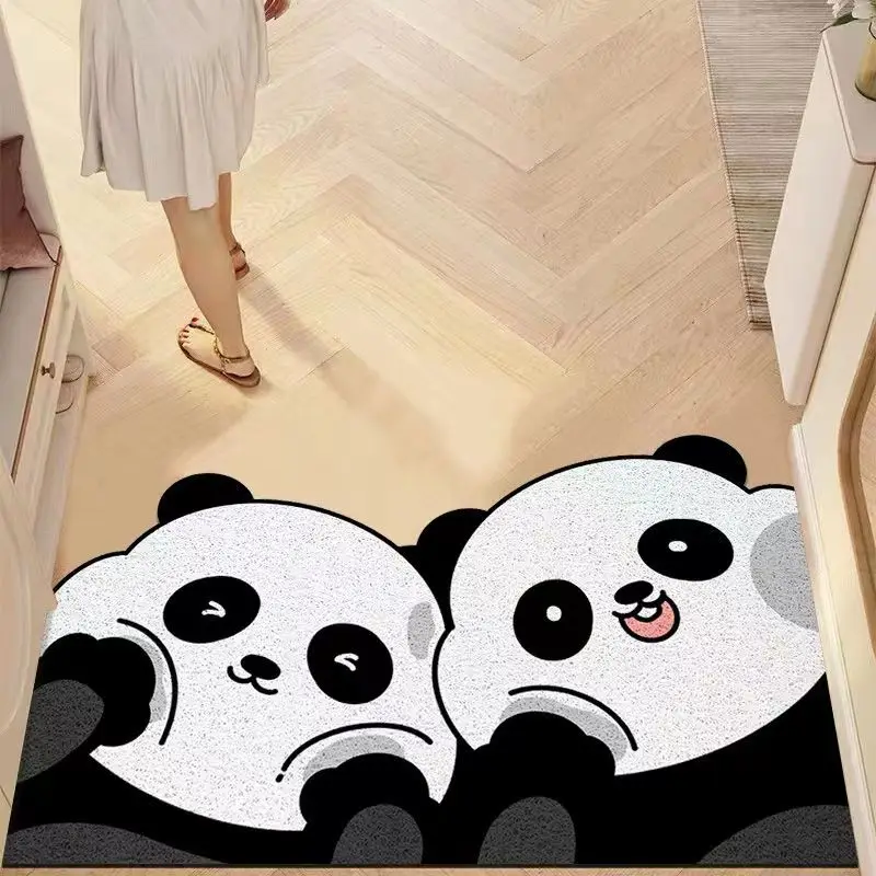 

Cartoon Panda Sand Scraping Dust Door Entrance Doormat Hallway Bath Non-slip Rug Dust Removal Carpet Wire Loop Footpad Doormat