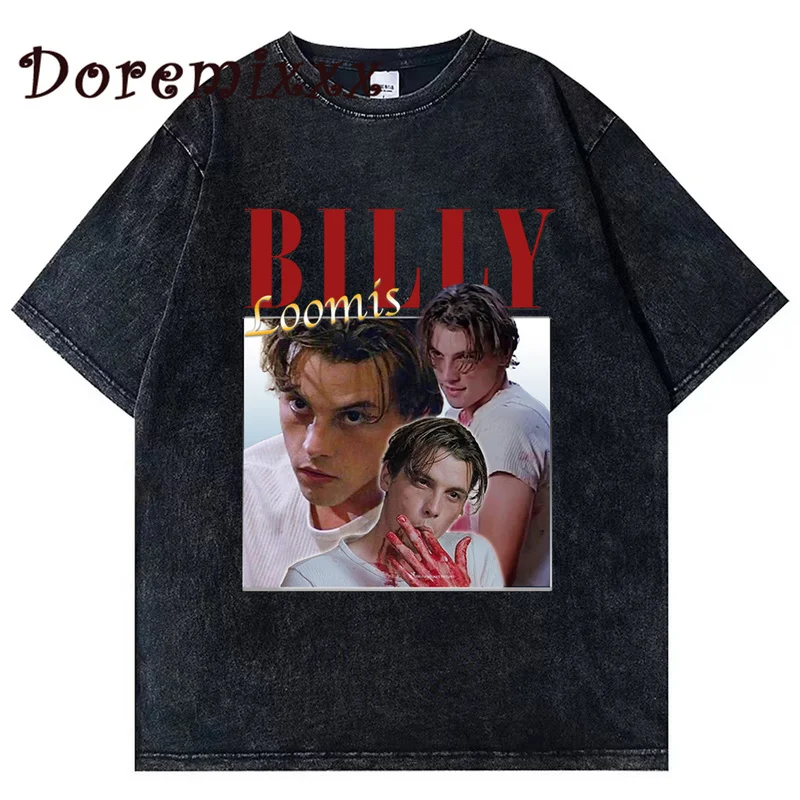 

90s Billy Loomis T-Shirt Unisex 90s Vintage Tee Shirt Mens Womens Cotton Washed T-Shirts Scream Horror Funny Hip Hop Streetwear