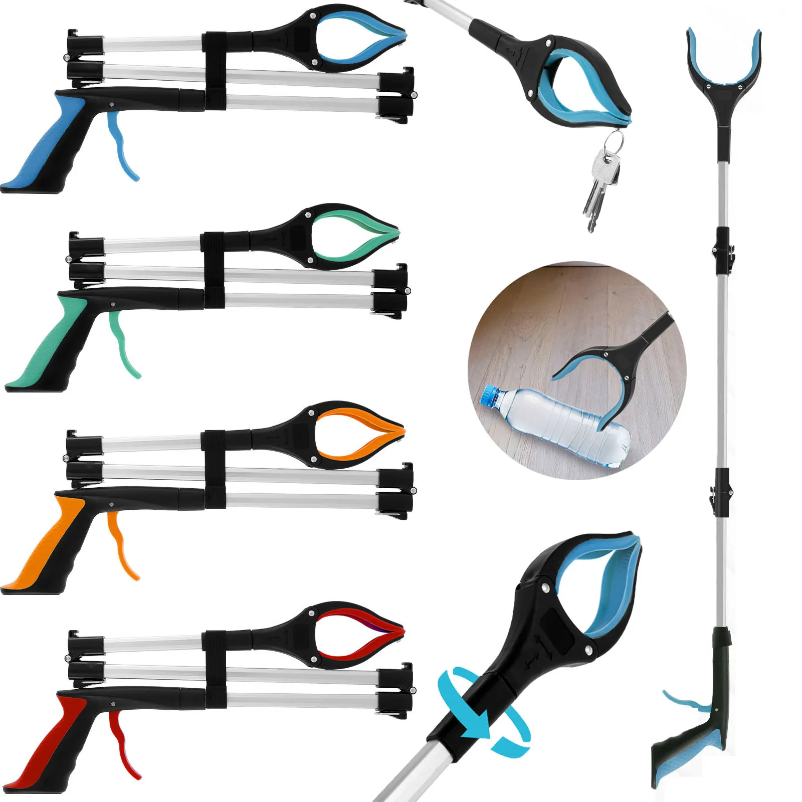 Портативный складной захват для мусора Willstar 360° ° Вращающаяся удобная рука