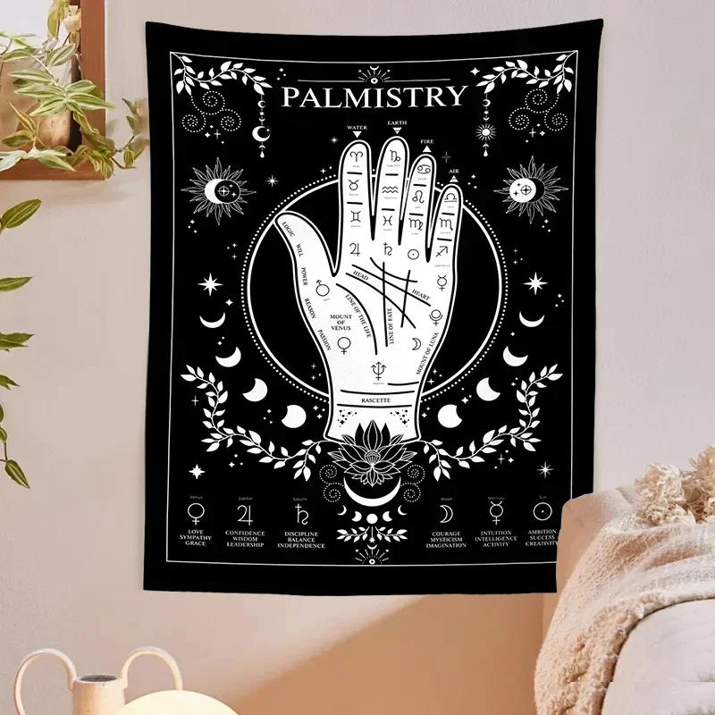 Домашний винтажный гобелен с фазой Луны волк луна настенный мандалой