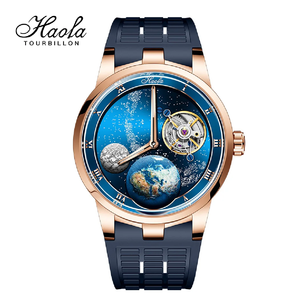 

Haofa 1952 Carrousel Mechanical Watch For Men Sapphire Karrusel Starry Power Reserve 80H Wristwatches Luxury rel��gio masculino