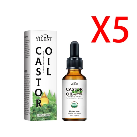 Органическое касторовое масло YILEST для роста волос, ресниц и бровей