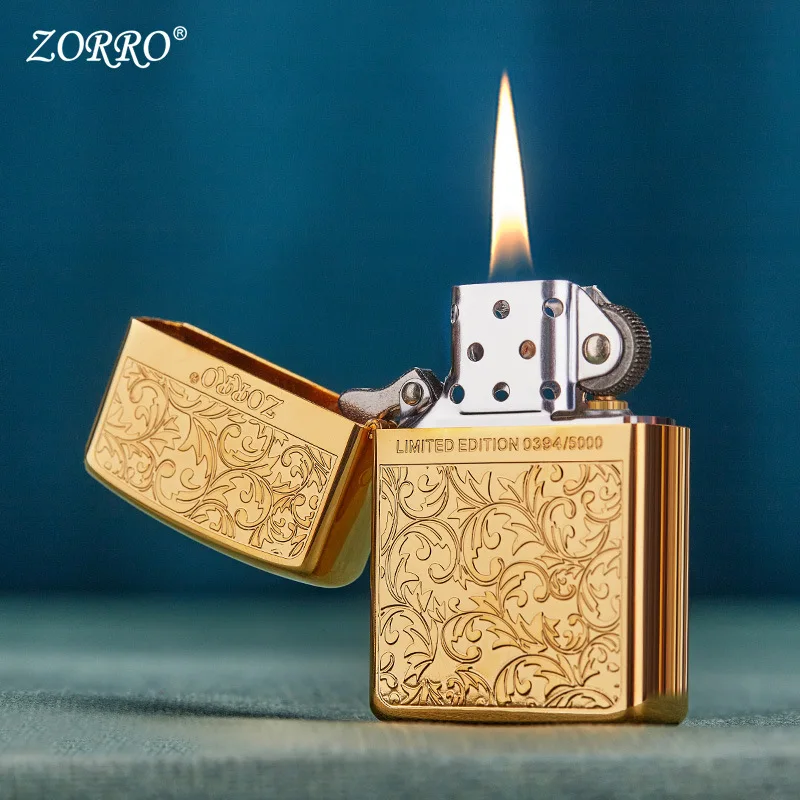 

Zorro Kerosene Lighter Torch Cigarette Lighters Smoking Accessories Flame Windproof Smoke Old Metal Retro Vintage Cool Men Gifts