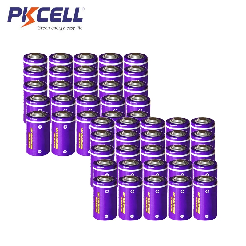 

50 шт., литиевая батарея PKCELL ER14250M 1/2AA 3,6 в 750 мАч