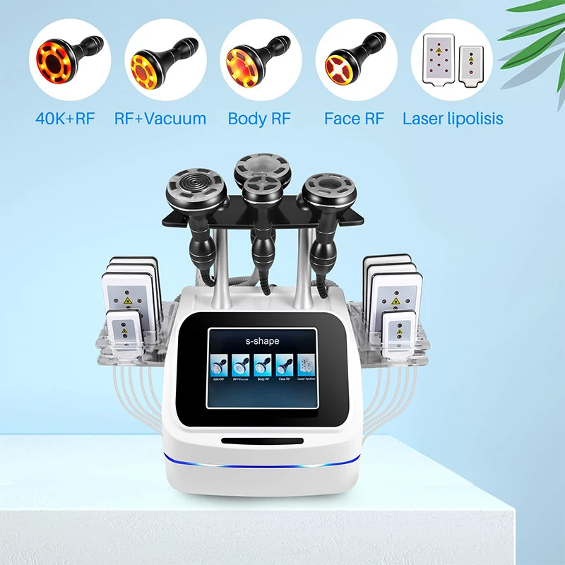 

6 In1 40K Ultrasonic Cavitation Vacuum Radio Frequency Laser 8 Pads Lipo Laser Slimming Machine Fat Loss Body Shaping Sharon Spa