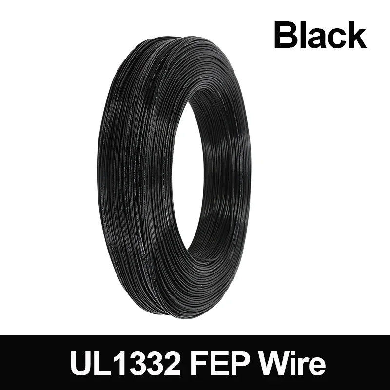 

1 ~ 100 м, черный, красный провод UL1332 из ПТФЭ 30 28 26 24 22 20 18 16 14 13 12 11 10AWG FEP изолированный луженый медный кабель для 3D-принтера