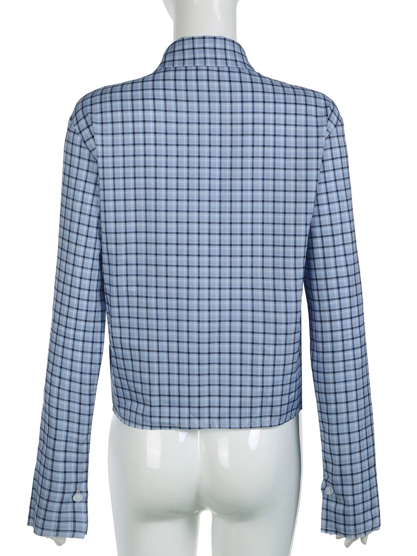 Женская Повседневная рубашка в клетку с длинным рукавом на пуговицах