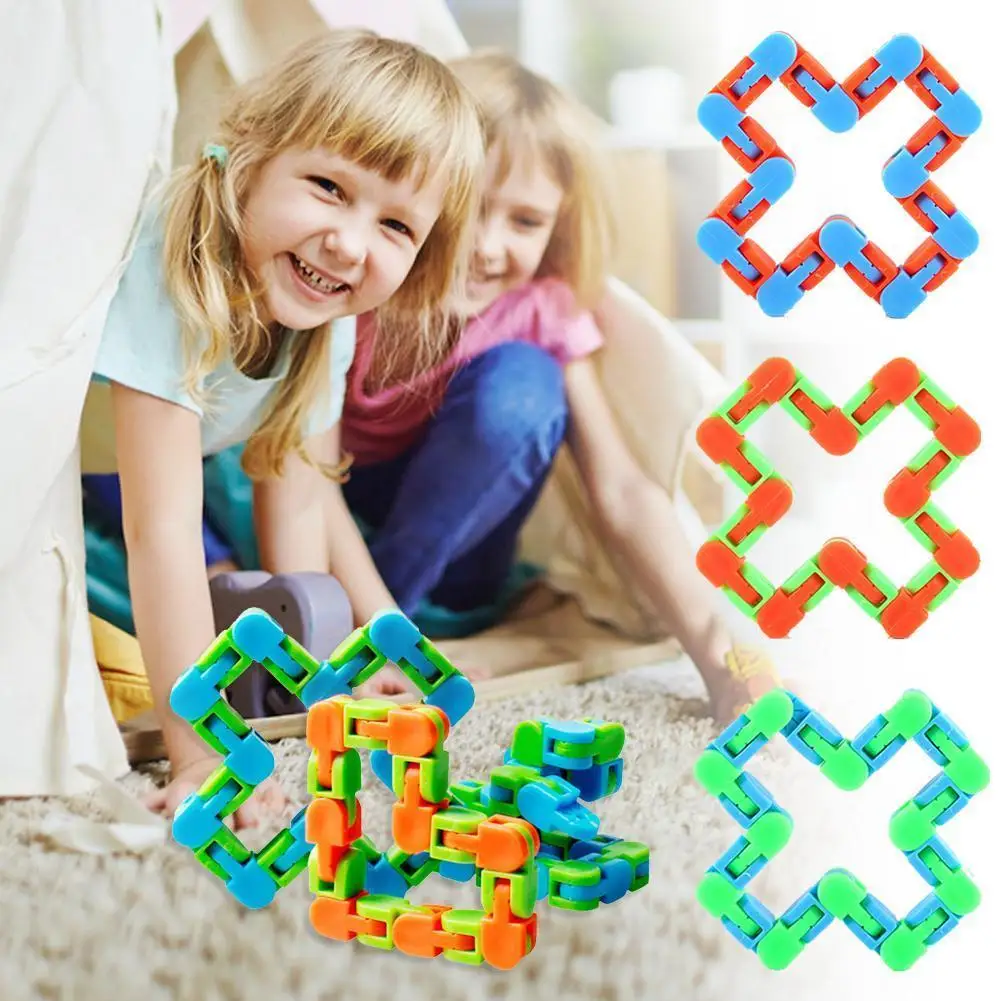 

24-section Squishy Relaxing Chain Variety Folding Chain Fillers Relieve Sensory Links Gift Track Anxiety Wacky Toy 24 Bag T D2P7
