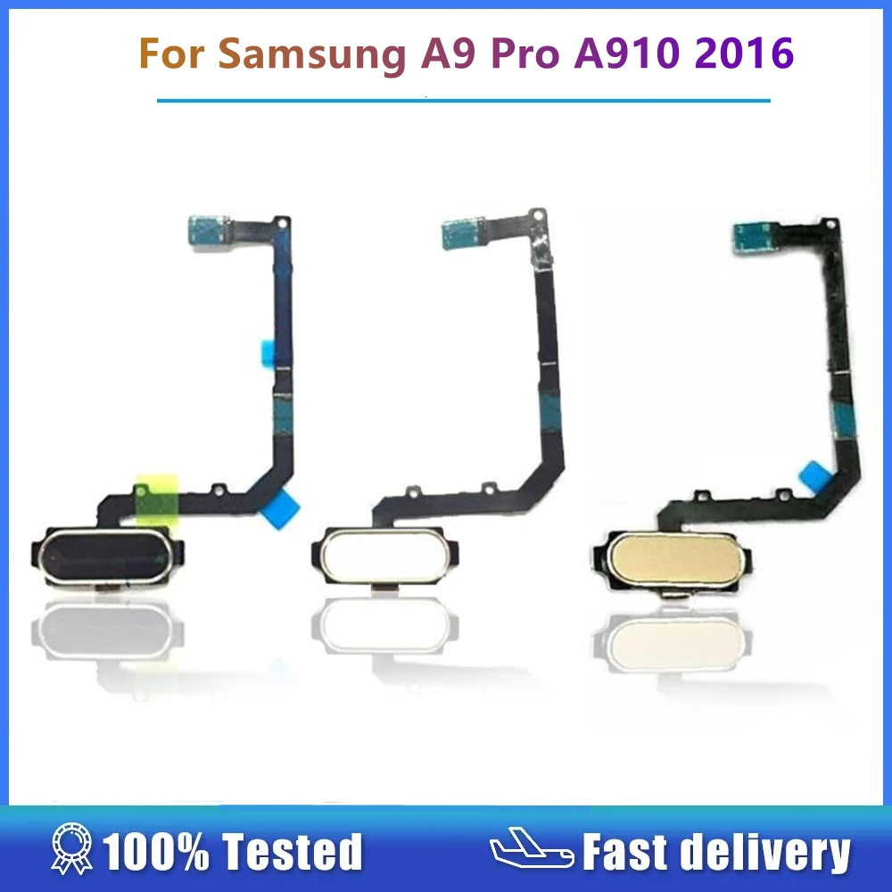 Для Samsung Galaxy A9 Pro A910 A9100 2016 сенсорный ID сканер отпечатков пальцев сенсор Home возврат клавиши меню гибкий кабель запасные части