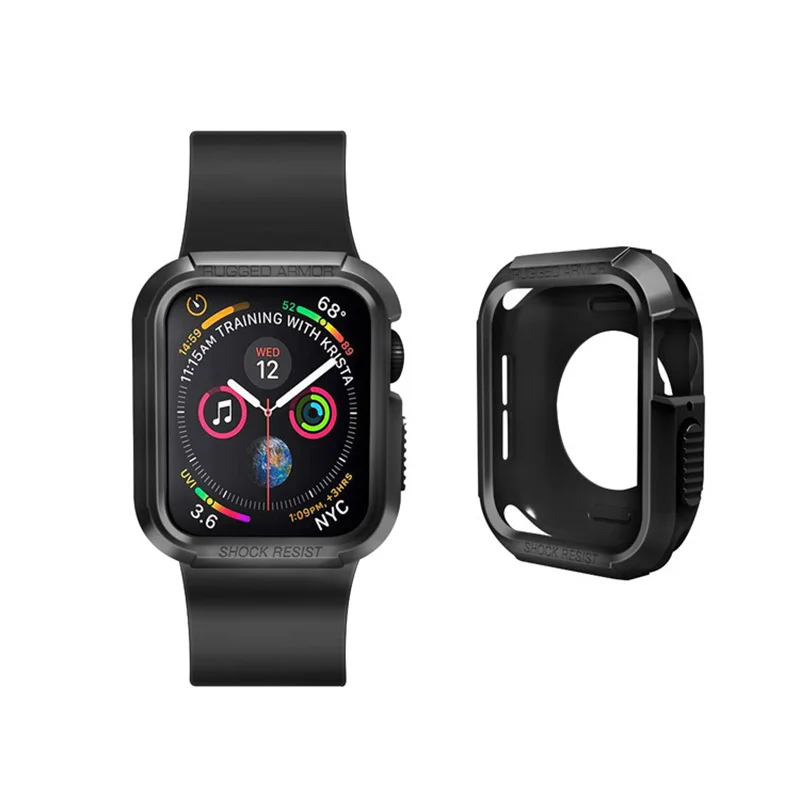 Silicone Soft Case For Apple Watch 7 45mm Case 40mm 44mm 41mm Protective Cover for Iwatch Series 7 Bumper Shell Case Accessories