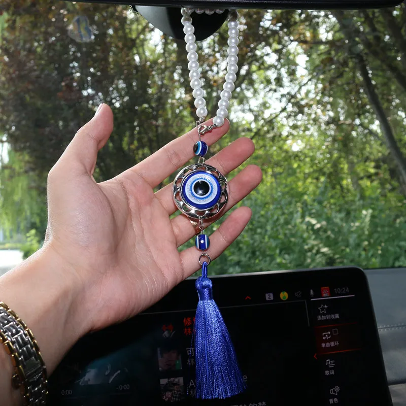 Фото Lucky Evil Blue Eye Автомобильный кулон Кристалл Солнце Ловец снов Голубые глаза Автомобильное зеркало заднего вида Украшение Подвеска Домашний амулет Кулон №3