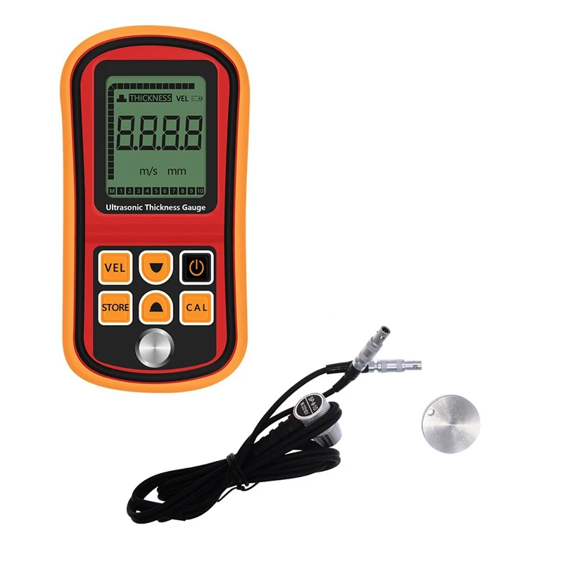 

HLZS-GM100 Digital LCD Display Ultrasonic Thickness Gauge Metal Glass Ceramics1.2-225Mm Sound Velocity Meter 0.1Mm Resolution