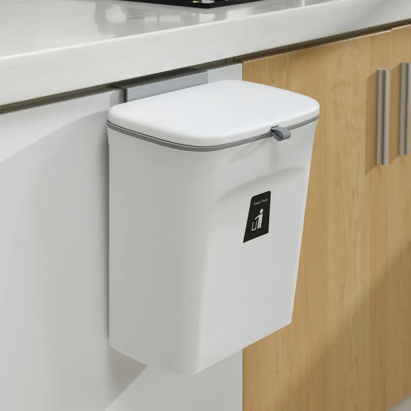 

Household 7 Liters/9 Liters Kitchen Cabinets, Doors, Hanging Trash Cans with Lids, Wall-Mounted Trash Cans, Trash Cans