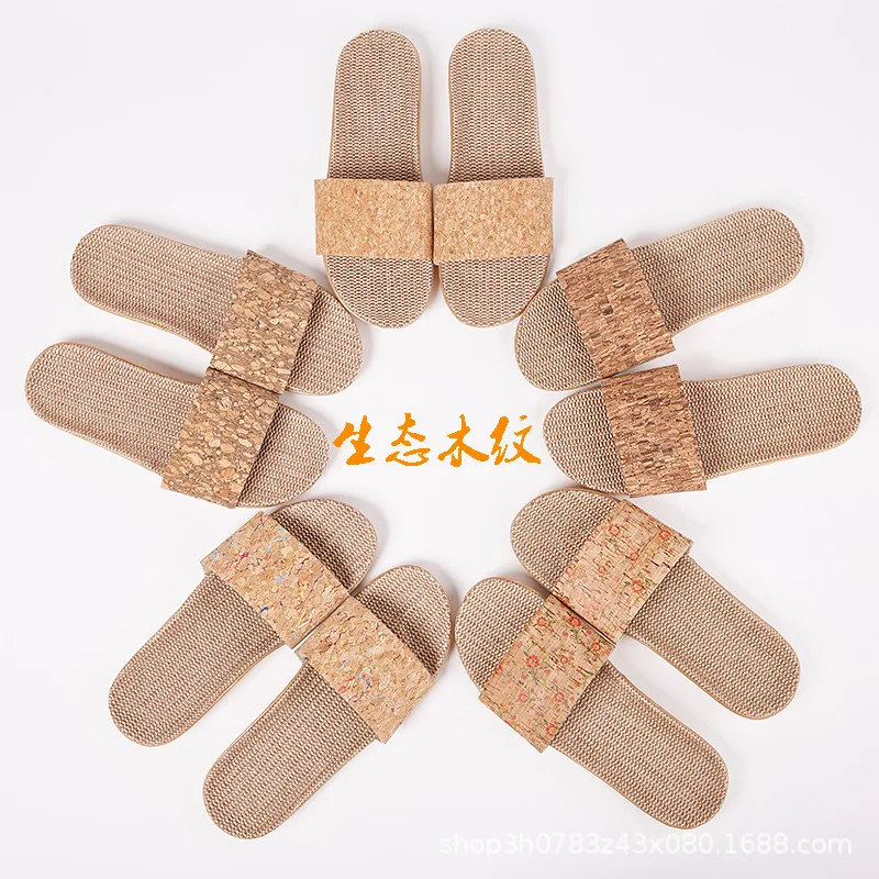 

Mntrerm 2023 Fashionable Wooden Slippers For Summer Linen Slippers Indoor For Women And Men Room Household Items