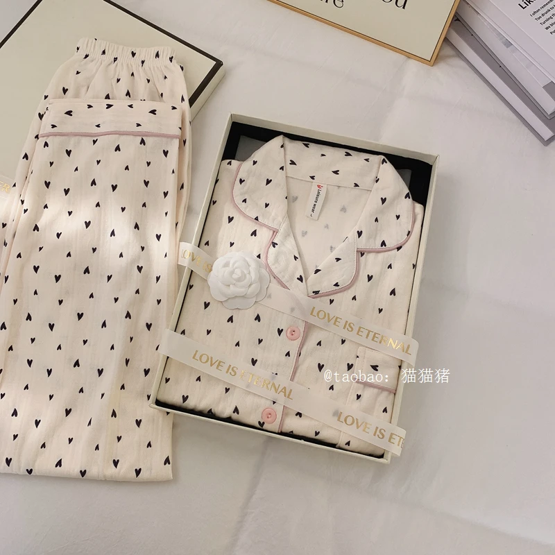 

Женская весенне-осенняя хлопковая Свободная Домашняя одежда с длинным рукавом